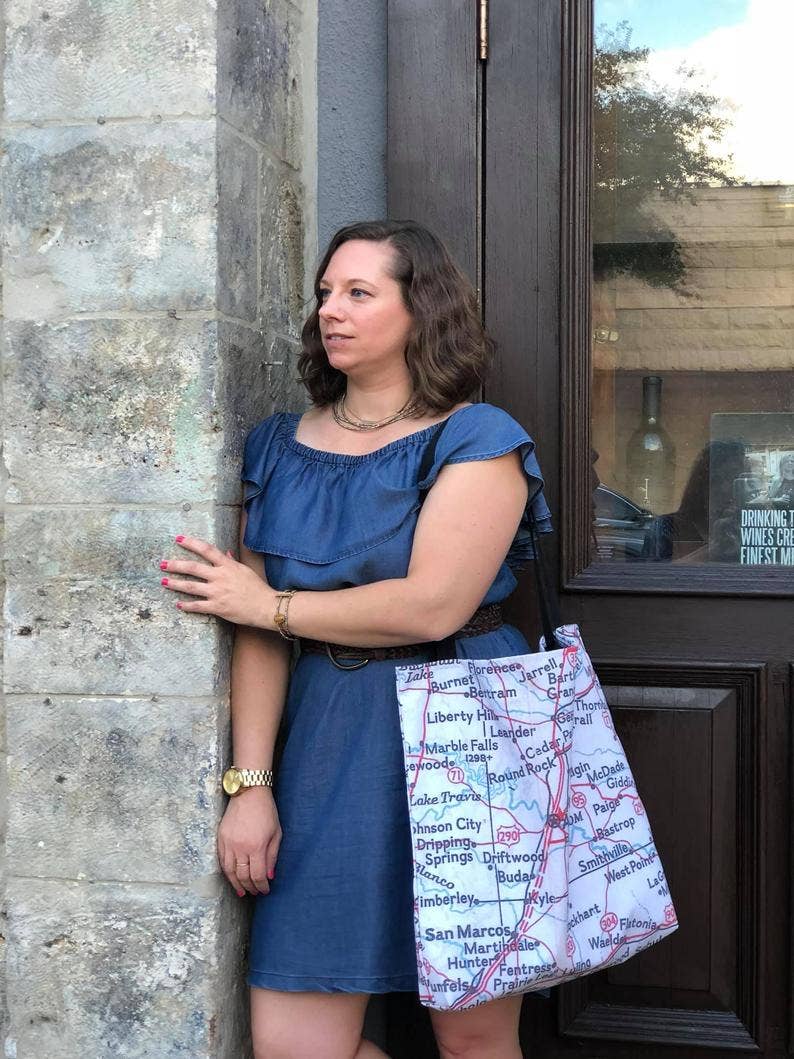 Daisy Mae Designs - Wholesale Tote Bag - Unisex - Custom Map Reusable Tote Bag Personalized Choose Any Town4