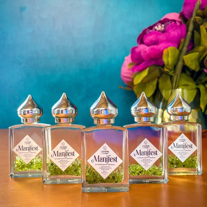 Mandala Gems - Wholesale Fragrance Oil - MANIFEST Perfume Oil for MANIFESTATION with Peridot + Sage essential oil4