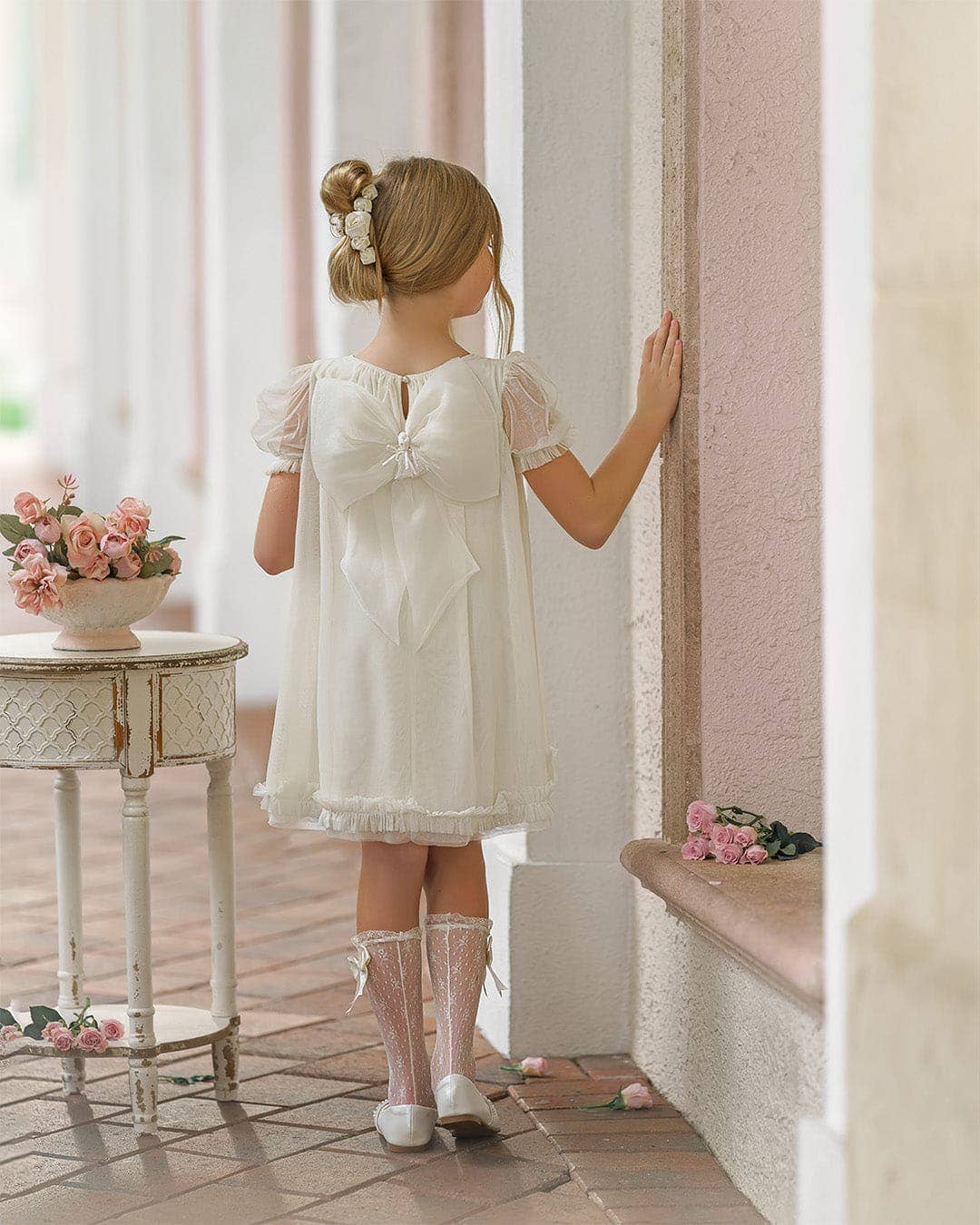 Petite Maison Kids – Vestido - Crianças por atacado – Vestido Bella de tule marfim amanteigado4