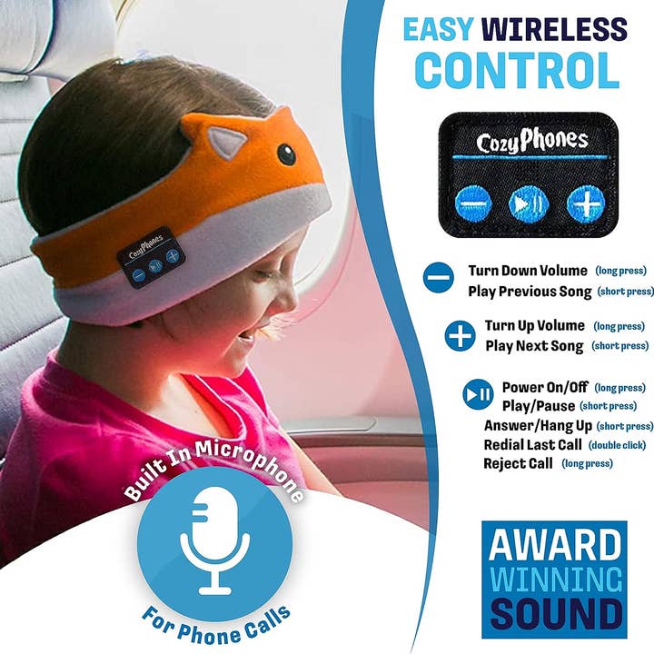 CozyPhones - Wholesale Stuffed/Plush Toy - Kids & Baby - CozyPhones Kids Headband Headphones - Case of 12 FOX3