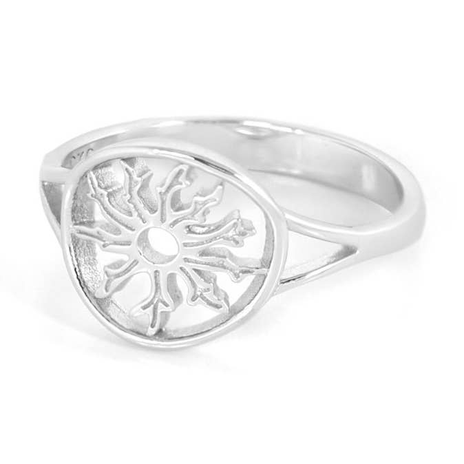 Anel Eguzkilore Vazado Prata Rodiada 925 por atacado de TALISMAN JEWELLERY (D&Fidanverdi, S.L.)