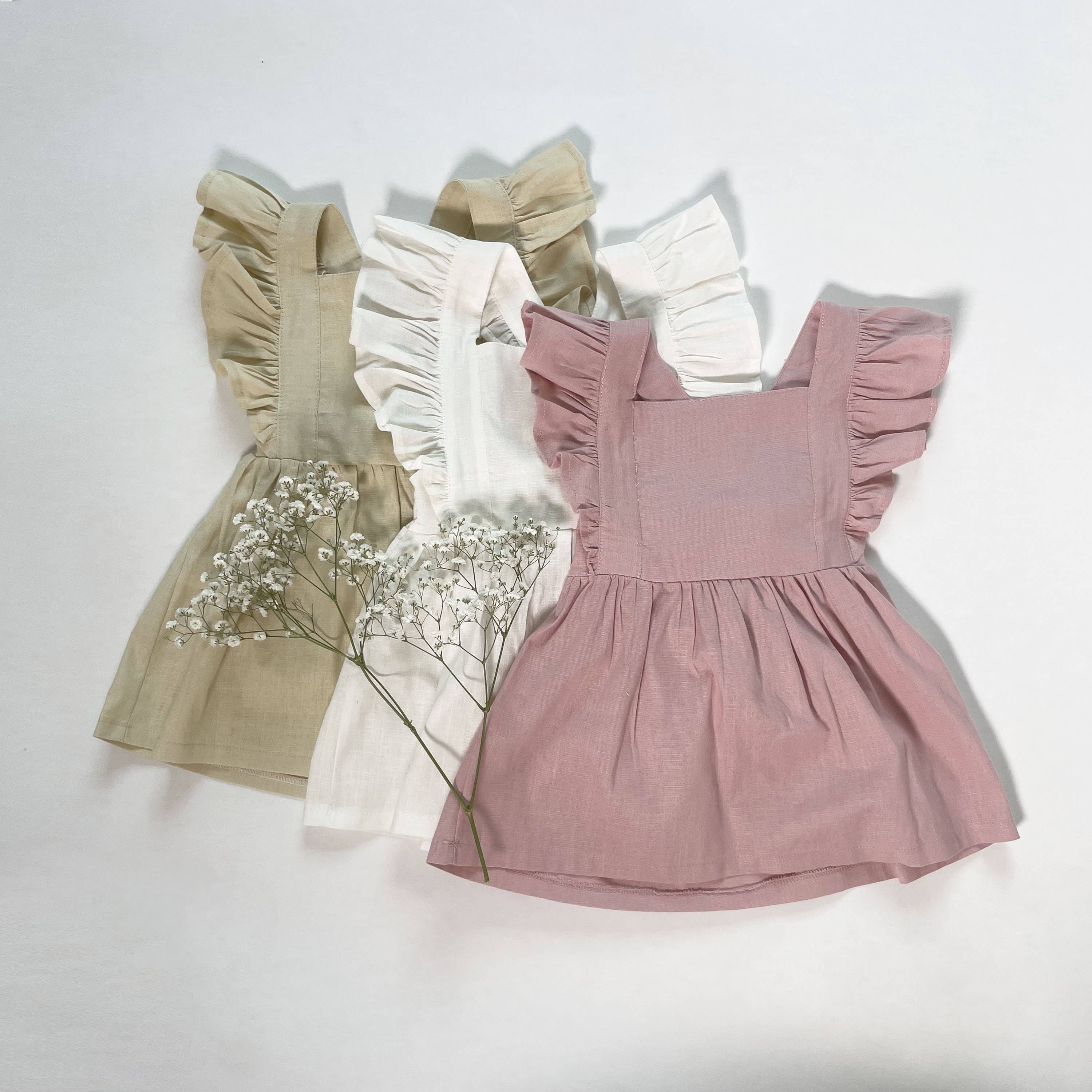 La Fillette Accessories - Wholesale Dress - Kids - Ruffle Straps Dress Dusty Pink3