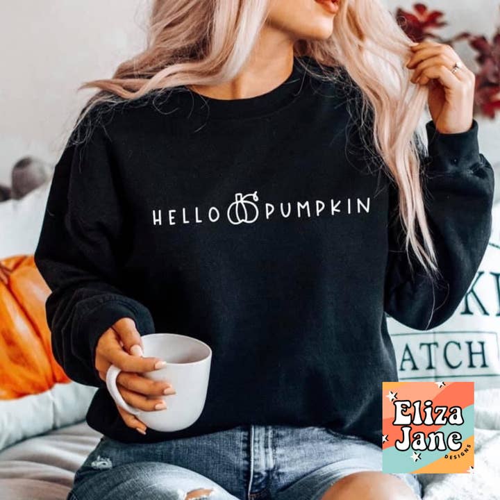 Hej græskar efterår grafisk sweatshirt for engroshandel hos Eliza Jane Designs