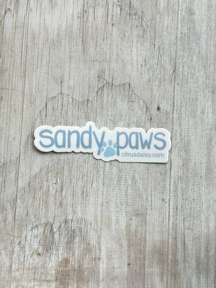 Sandy Paws Stickers for wholesale by Citrus Daisy