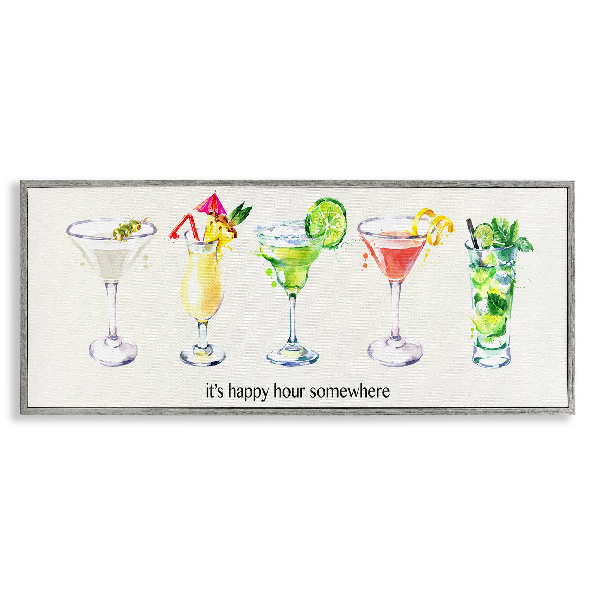 Stupell Industries - Wholesale Wall Sign - Happy Hour Somewhere Cocktails Framed Giclee9