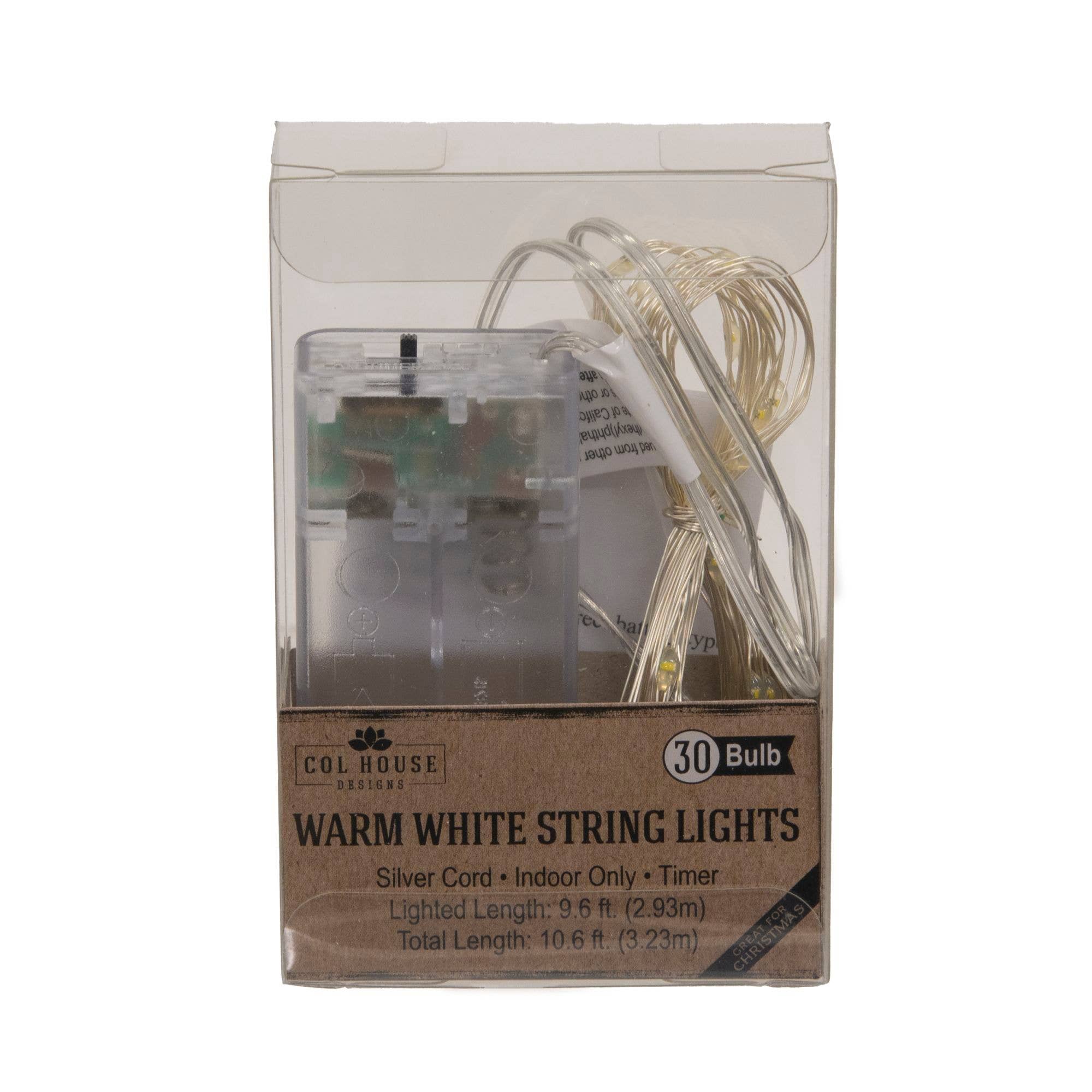 Col House Designs - Wholesale String Lights - LED Warm White Bud Lights, 30ct