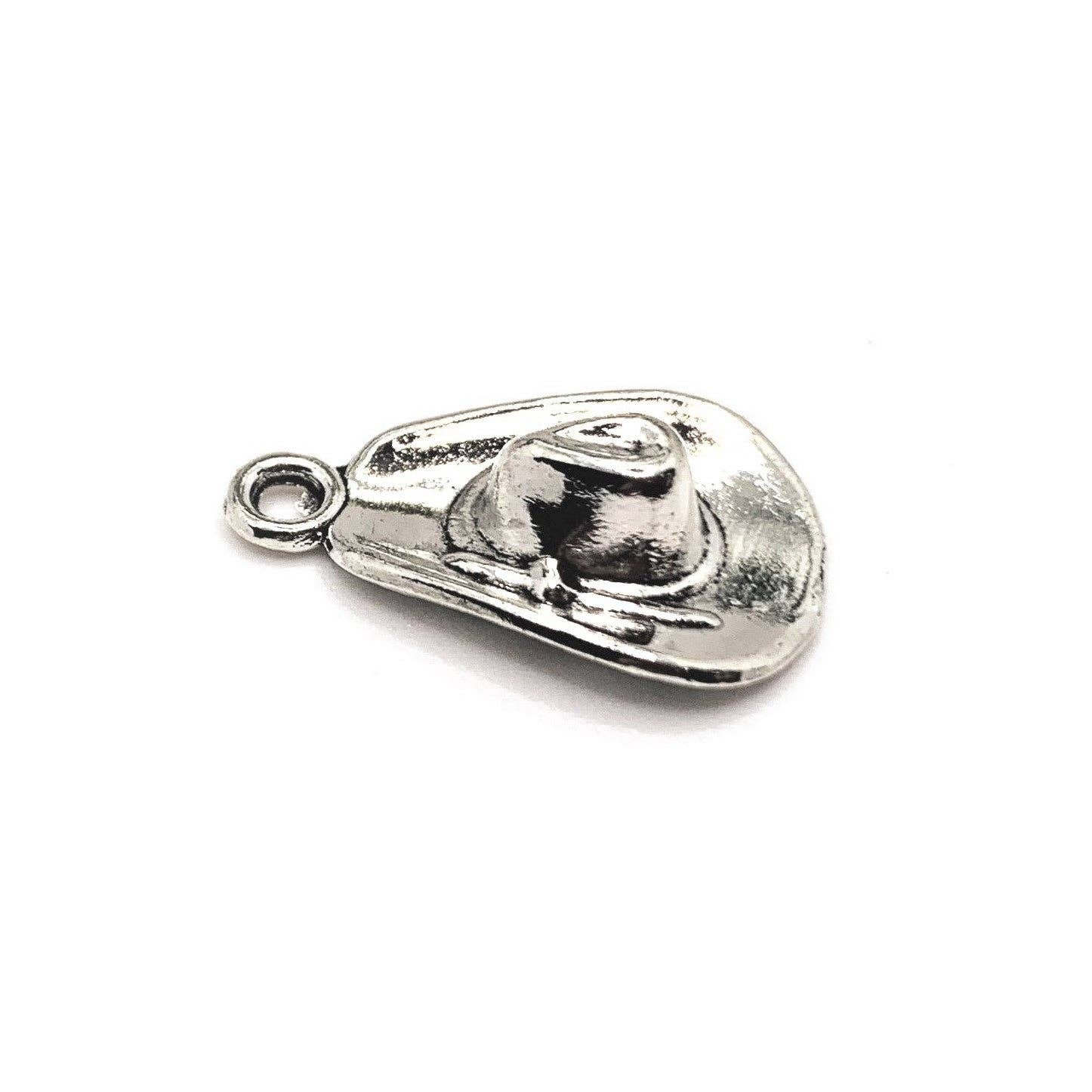 Guerrilla Charm - Wholesale Individual Charm/Pendant - Silver Cowboy Hat Charms, 21x13mm1