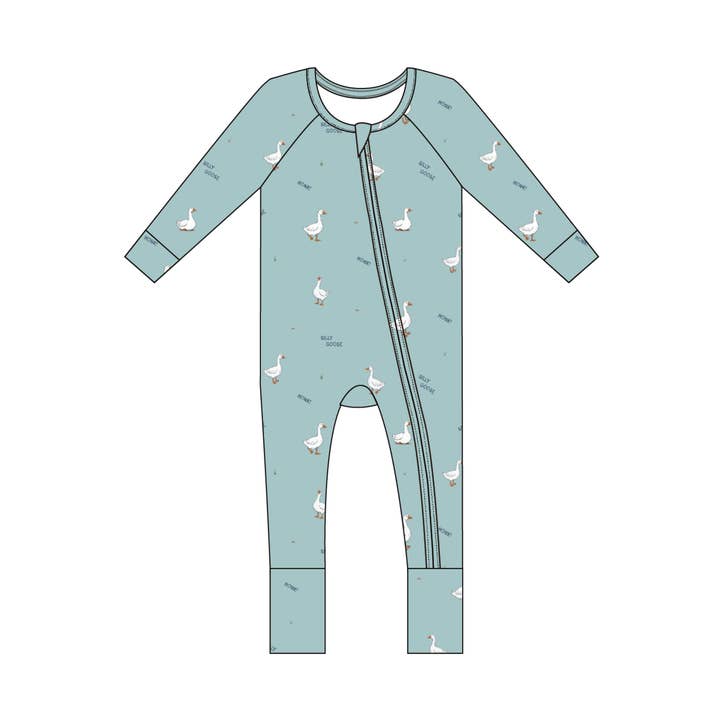 Bamboo Zip Romper — Silly Goose for wholesale by bug + bean kids