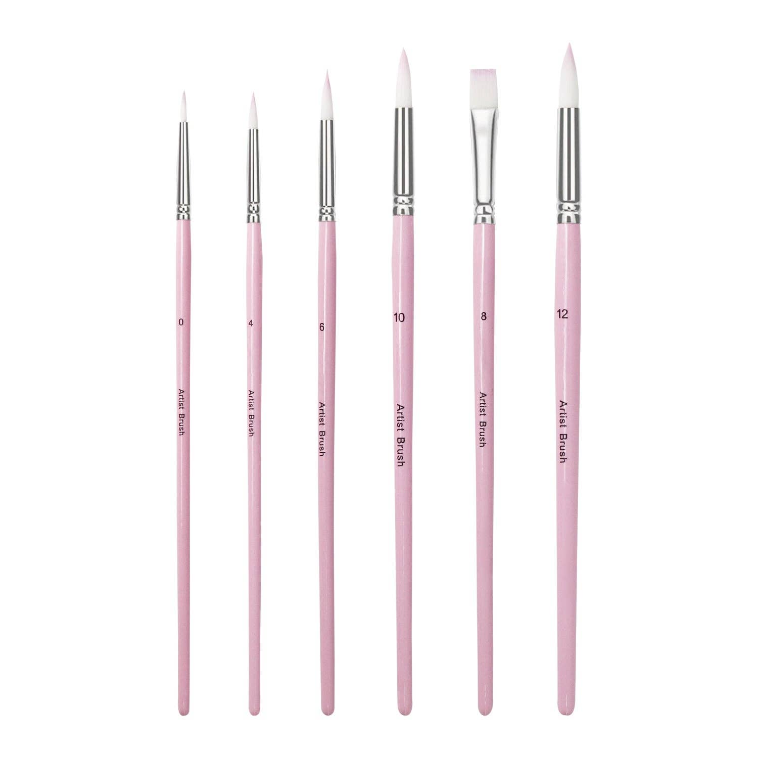 Paint Your Numbers - Wholesale Paint/Wax Brush - 6-Piece Set of Pink Brushes9