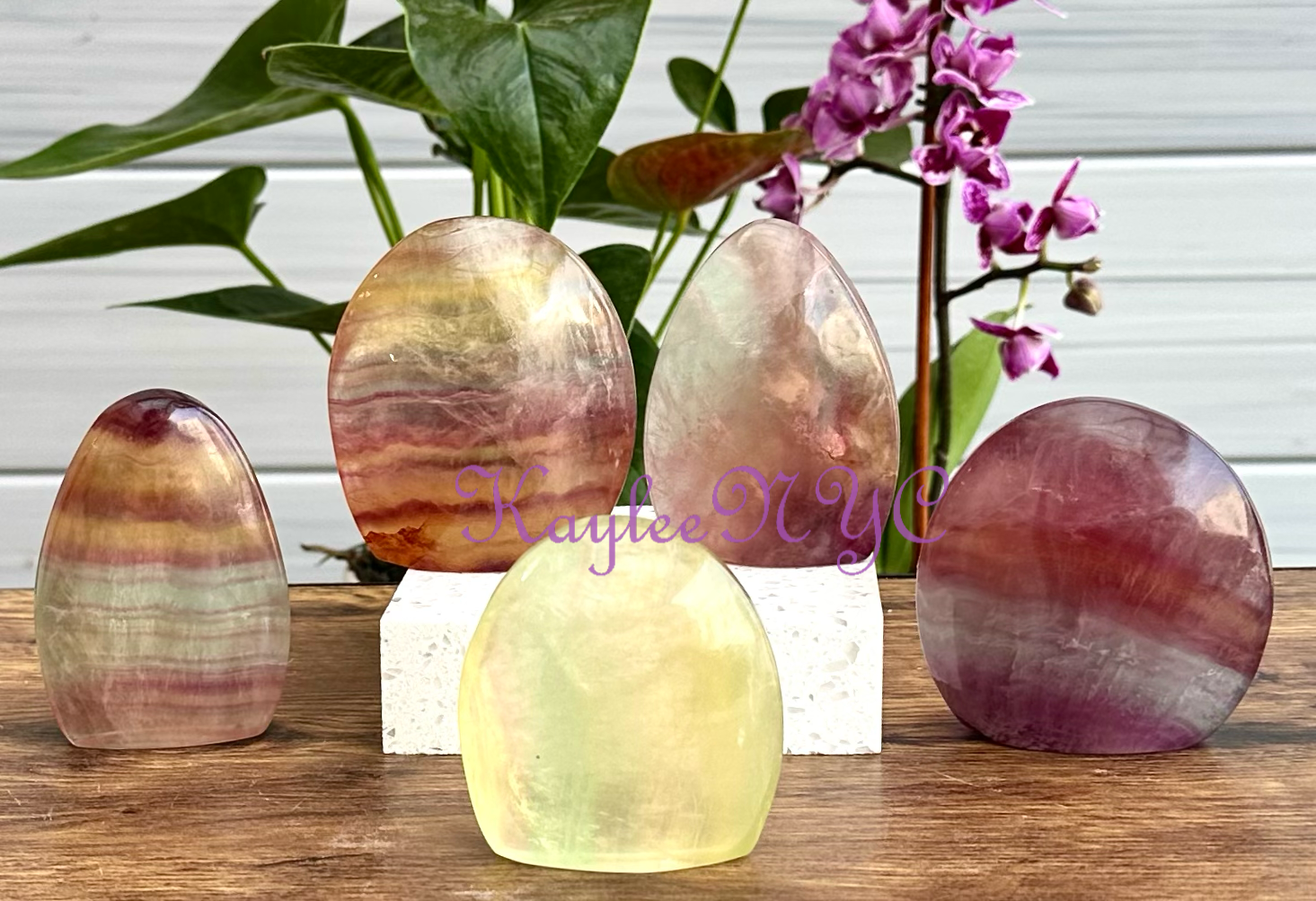 KayleeNYC - Wholesale Spiritual Stone/Crystal - Wholesale Lot 5-6 Pcs Natural Rainbow Fluorite Freeform1