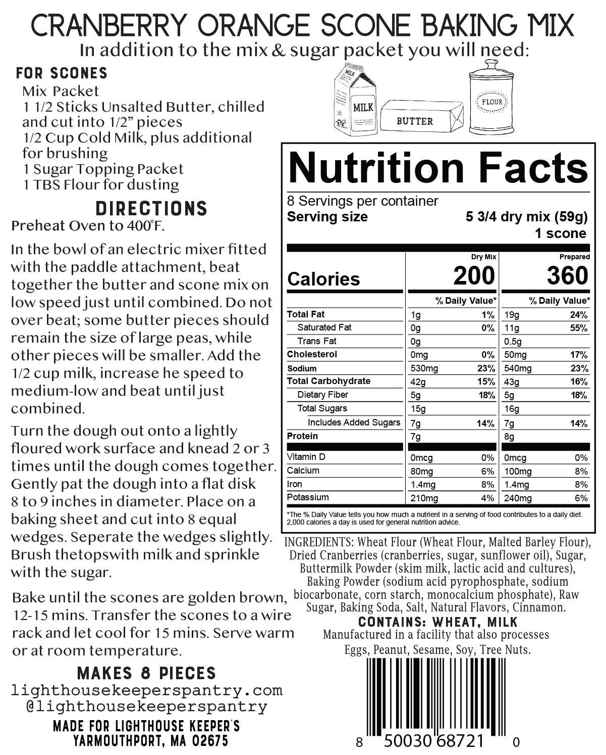 Lighthouse Keepers Pantry – wholesale Biscuit mix – Cranberry Orange Scone Mix2