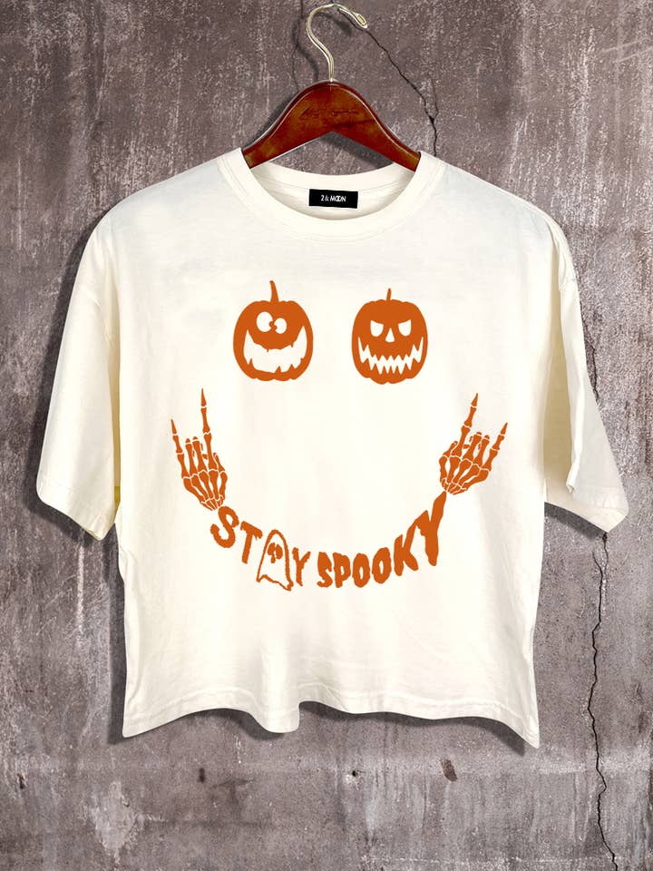 Stay Spooky Graphic Crop Tee and other Purchase Wholesale stay spooky. Free Returns & Net 60 Terms on Faire trending on Faire.