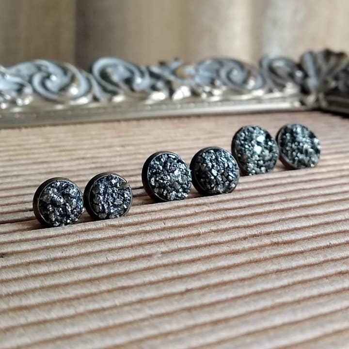 Crushed Pyrite Earrings for wholesale by Little Wander Shop