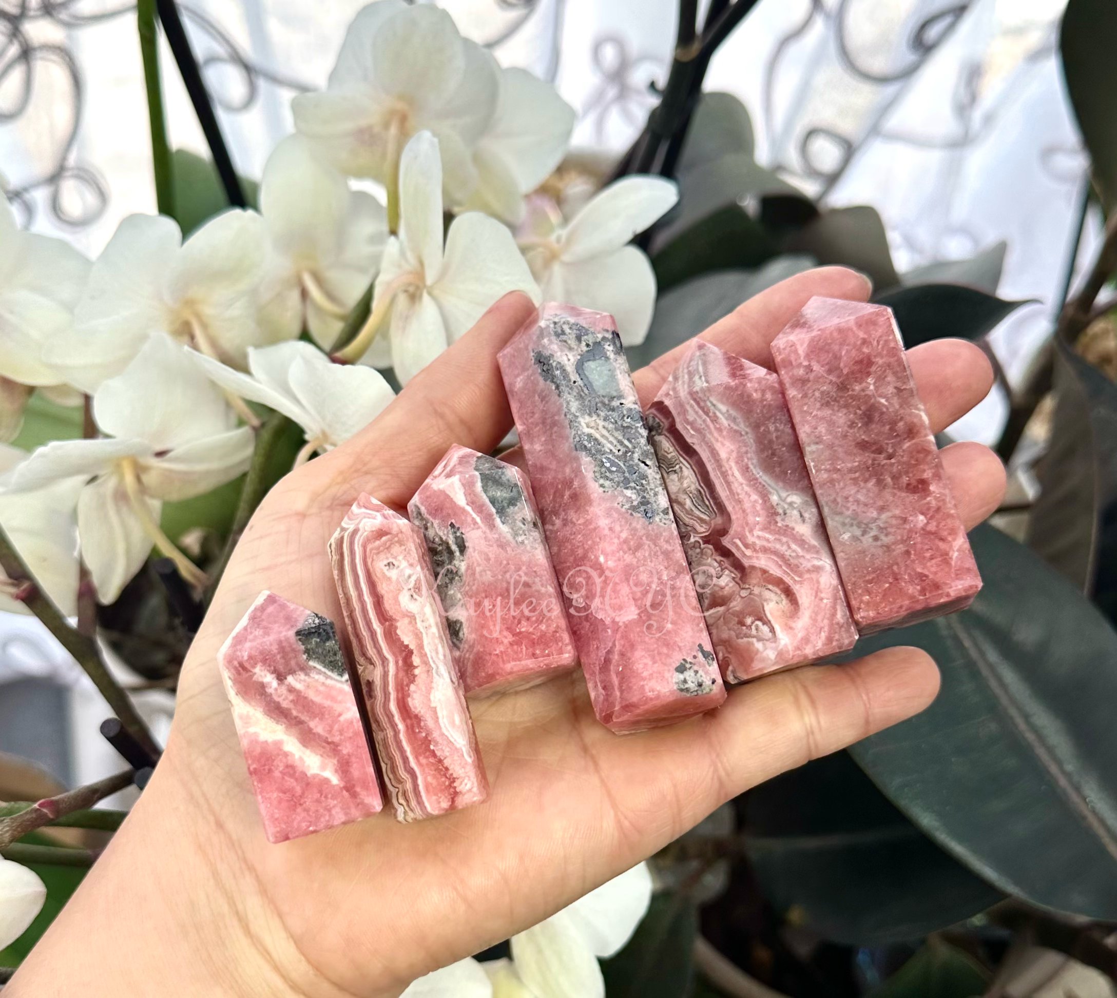 KayleeNYC - Wholesale Spiritual Stone/Crystal - 1 lb Natural Rhodochrosite Obelisk Point Crystal Tower4