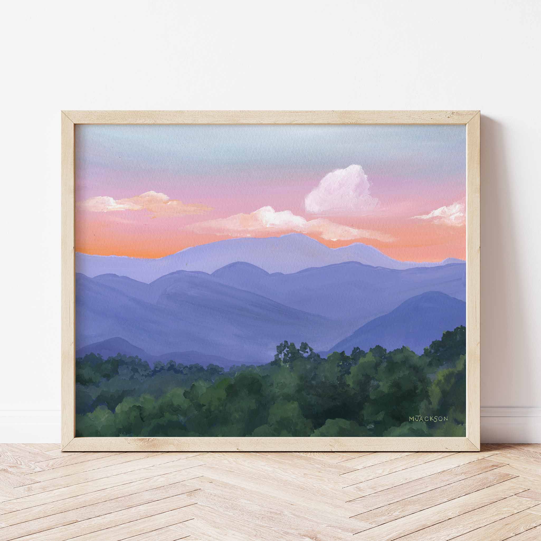 MARISAMADE - Wholesale Art Print - Blue Ridge Mountain Sunset Art Print