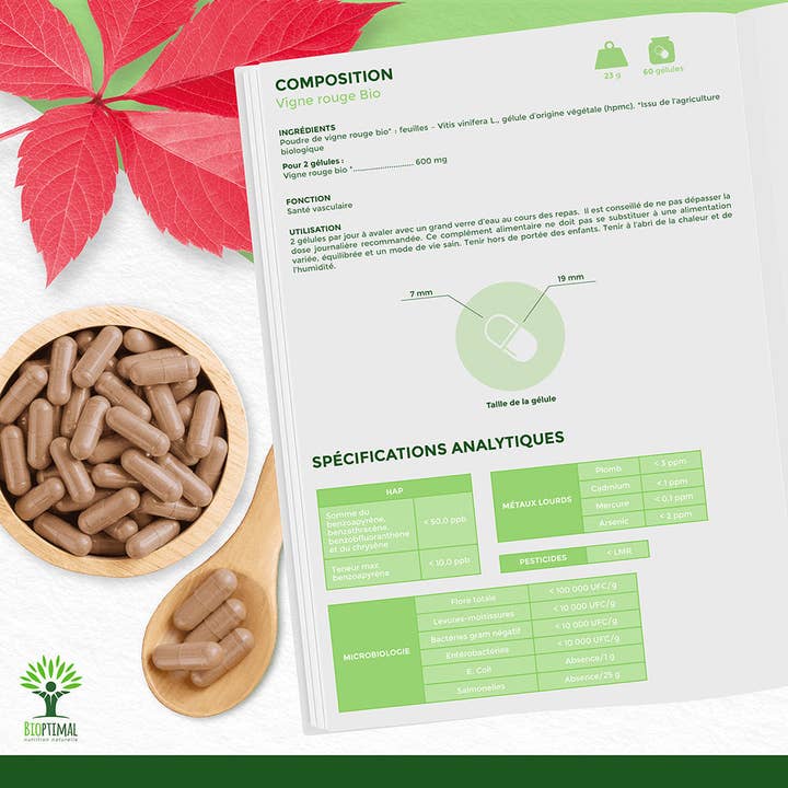 Bioptimal - Wholesale Oral Supplement/Vitamin - Organic red vine capsules - Bioptimal6