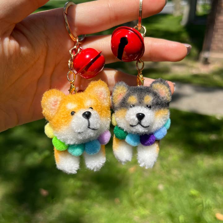 Handmade Shiba Inu Keychain – Cute Cartoon Dog Bag Charm for wholesale by JOYFULJOTS