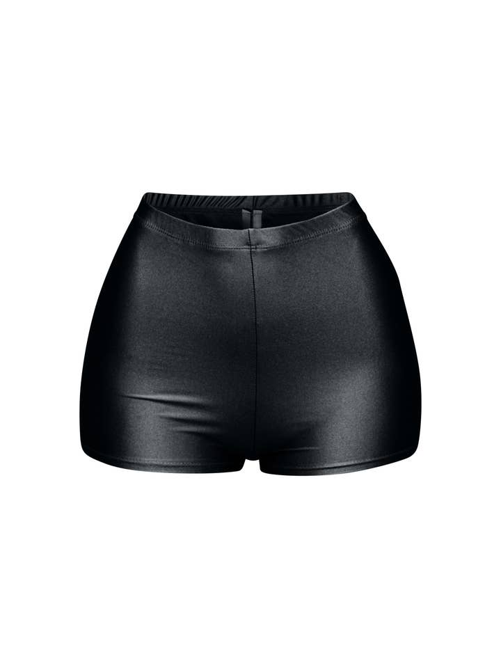 K Too - Wholesale Shorts - Women's - Shiny tricot high waisted shorts