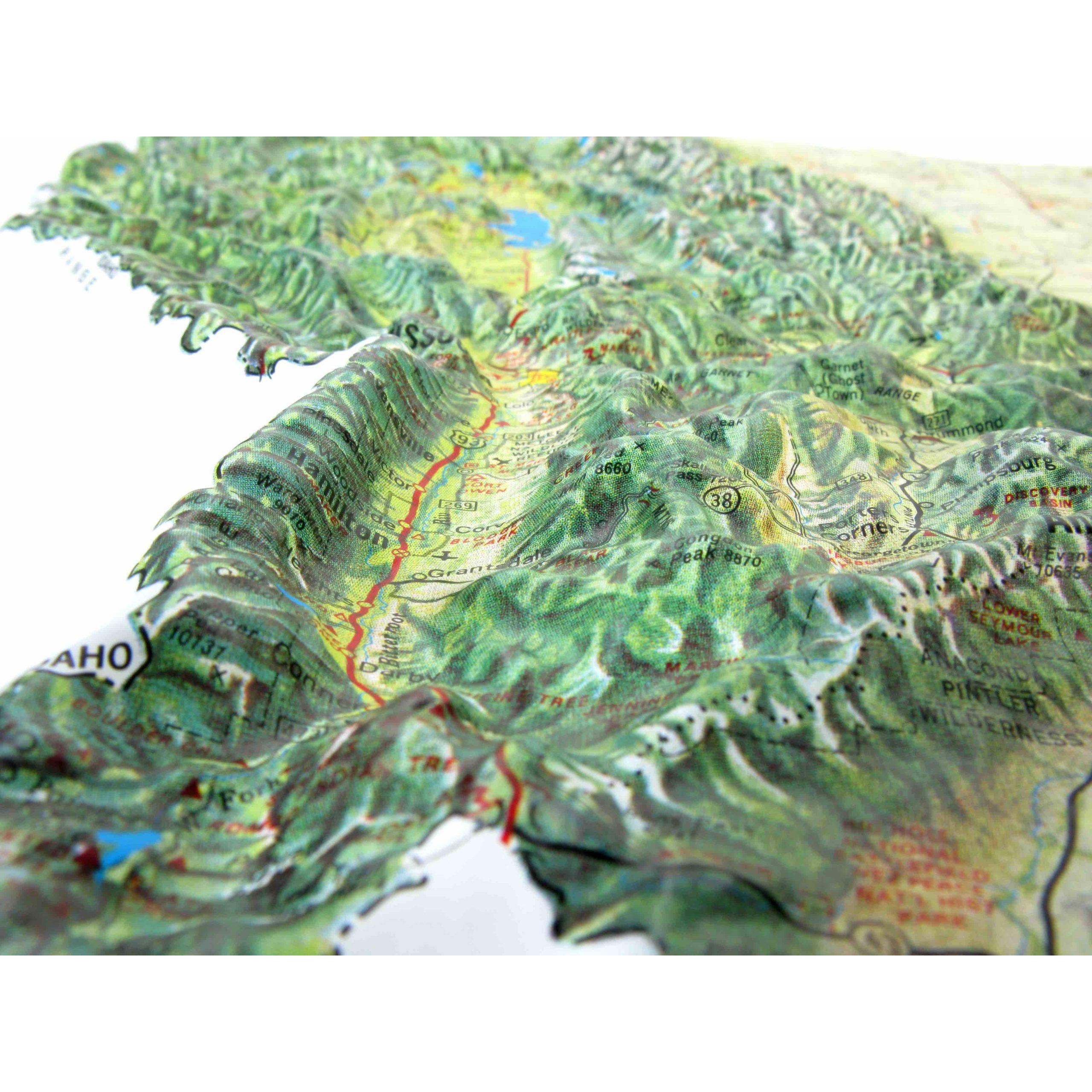 Map Shop - Wholesale Map - Montana Satellite Raised Relief Map by Hubbard2