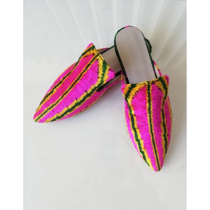 Pantofole Ikat in Velluto di Seta 052 per la vendita all'ingrosso da parte di MIASETA