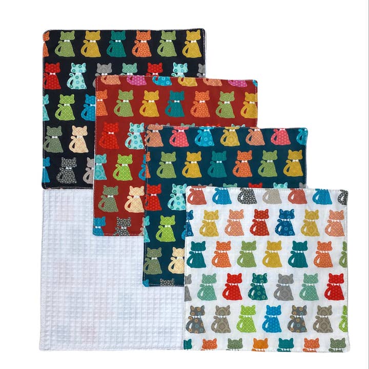 Emmanuel Création - Wholesale Dishcloth - Eco-friendly paper towel, “Cat Pop”1