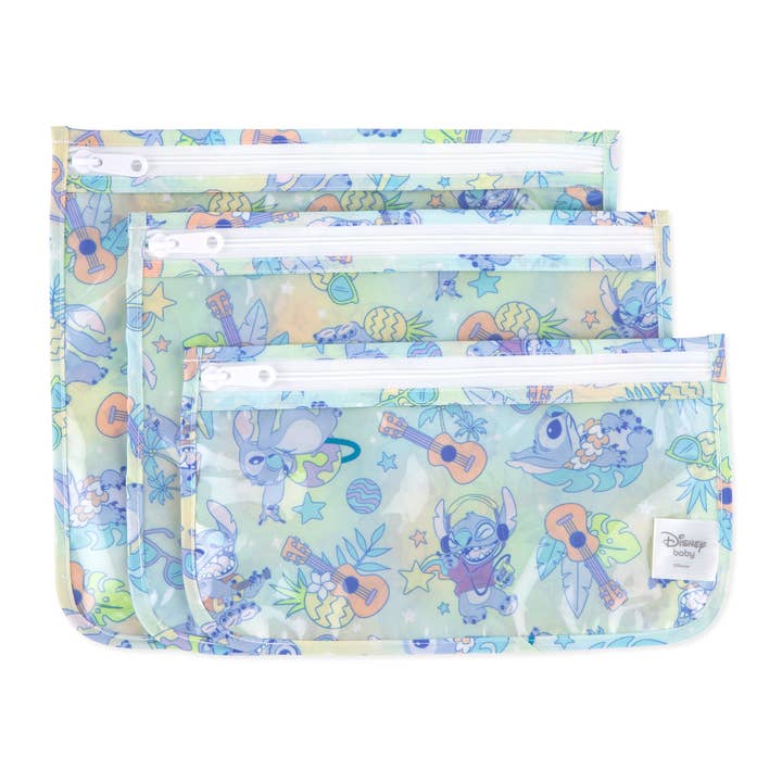 Clear Travel Bag 3 Pack: Aloha Stitch for wholesale by Bumkins