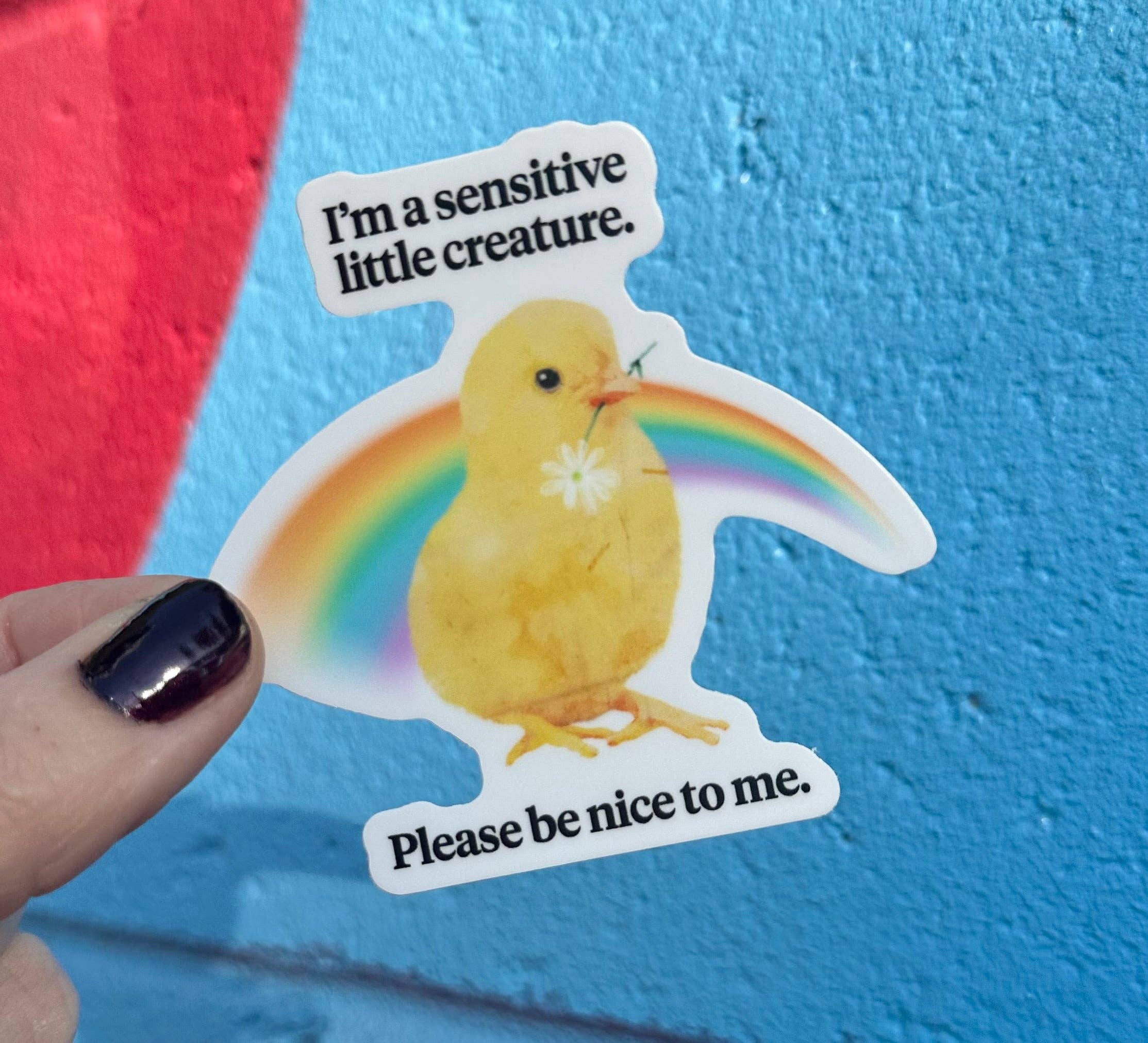 Hilarious Humanitarian - Wholesale Sticker - I'm A Sensitive Little Creature Please Be Nice To Me Sticker1