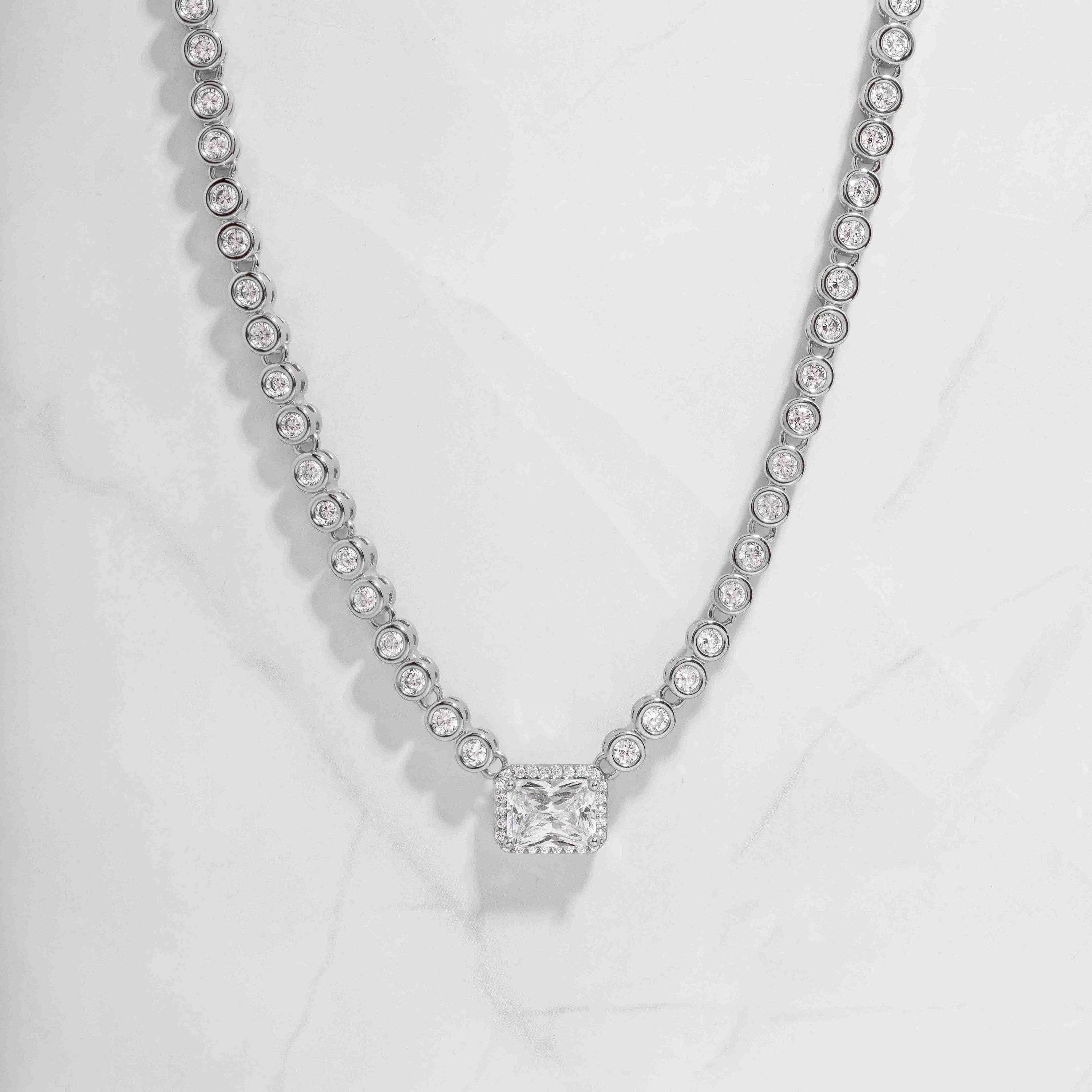 Sami Jewels - Wholesale Pendant/Charm Necklace - Diamond Baguette Tennis Necklace2