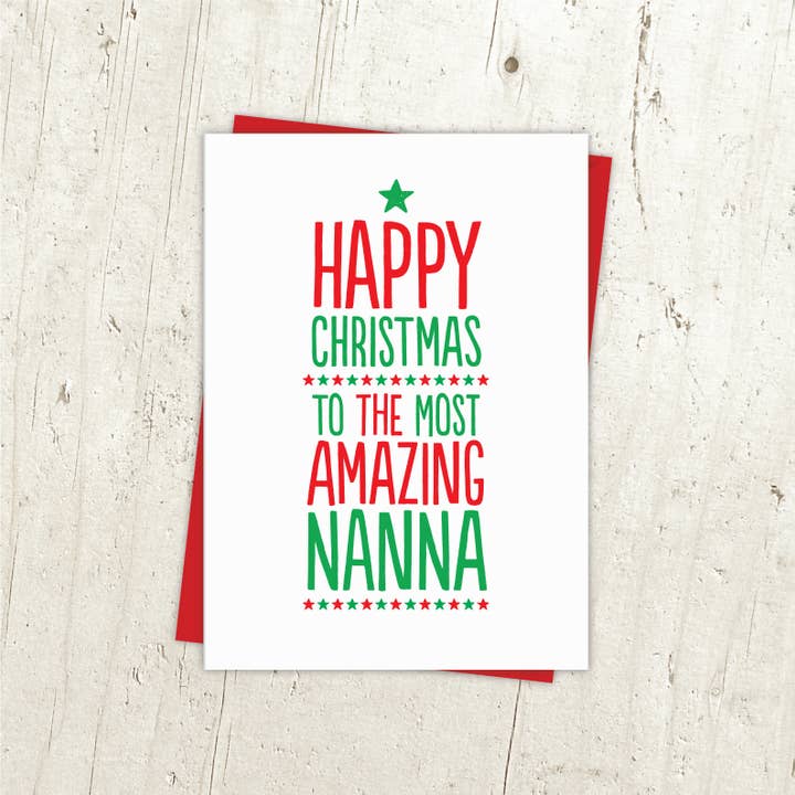 Amazing Nanna Christmas Card for wholesale by A is for Alphabet Ltd