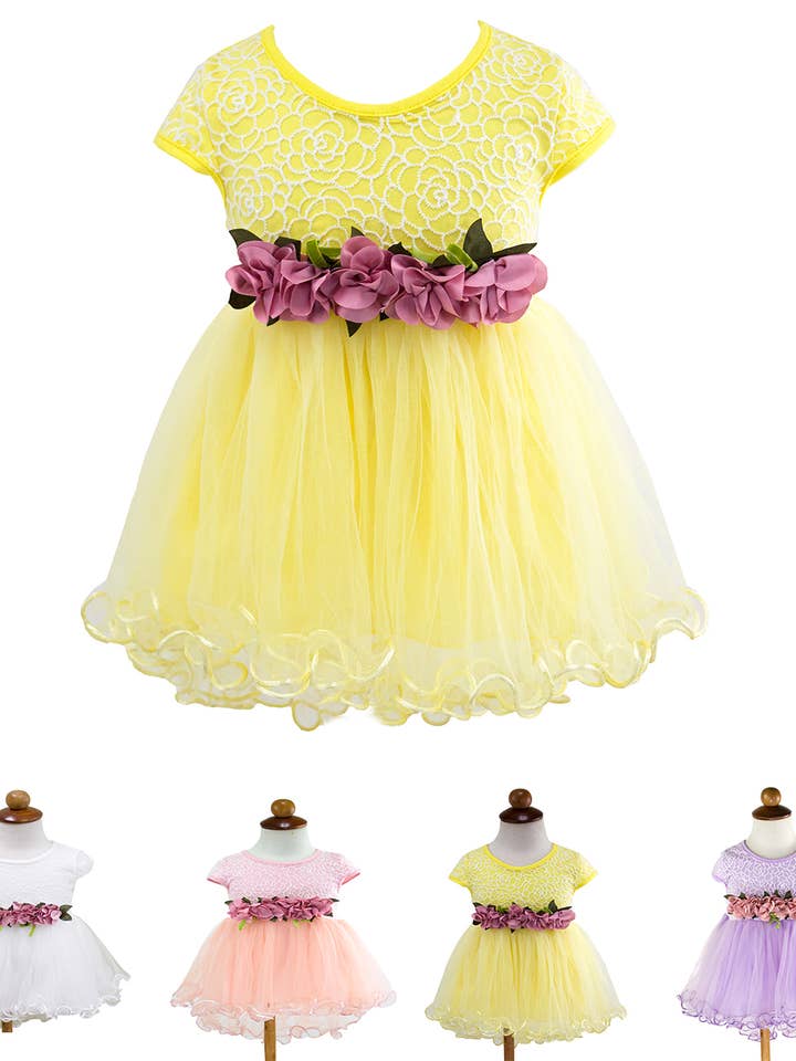 Fennco Styles - Wholesale Dress - Baby - Lace Tulle Baby Flower Girl Dress