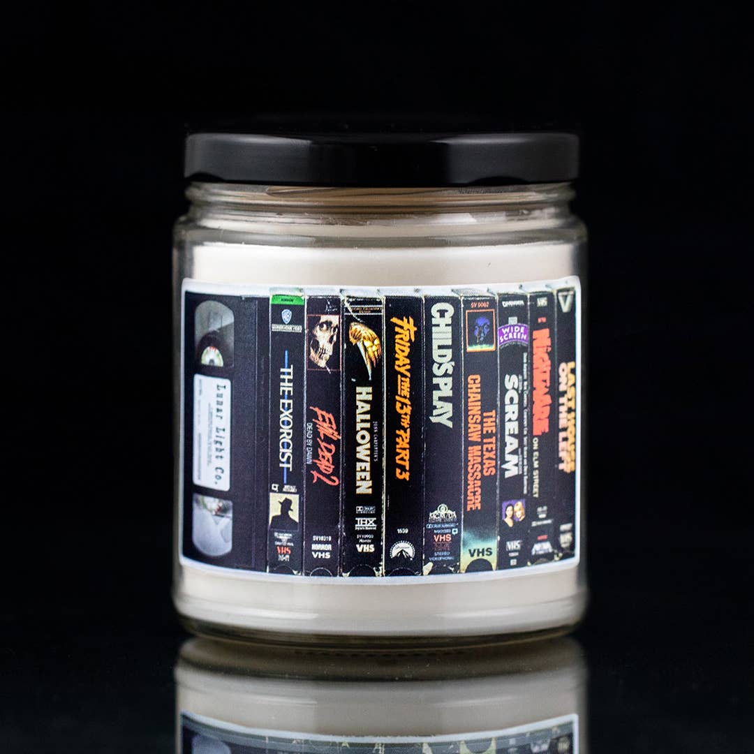 Lunar Light Co. - Wholesale Jar/Filled Candle - VHS Candle Scented Candle Horror Movies Tapes Retro Vintage