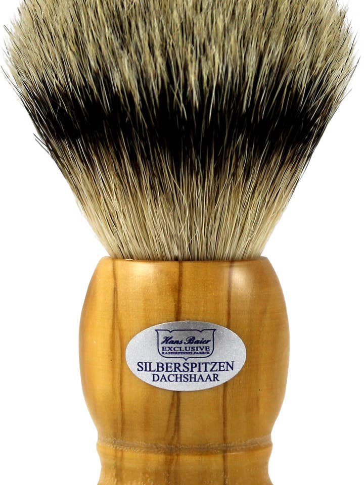Shaving brush olive wood for wholesale by Hans Baier Exklusive