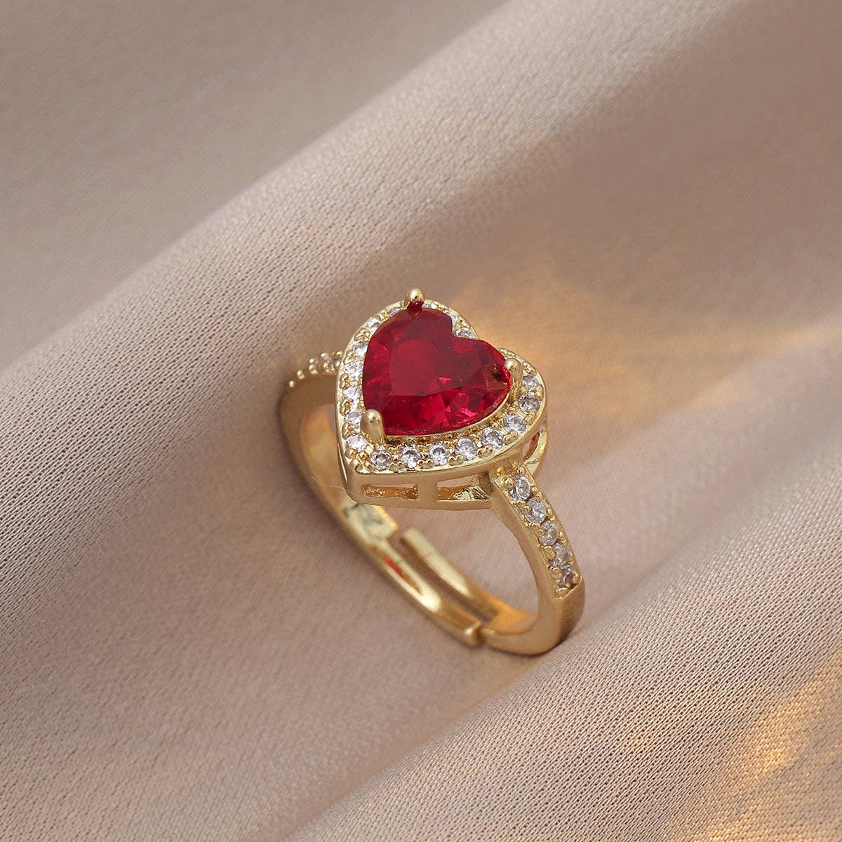 Ole - Wholesale Multi-Stone Ring - Love  Alloy Cubic Zirconia Ring R27050