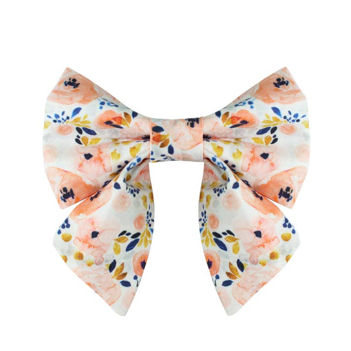 Floral Fido dog lady Bow for wholesale by Pretty posh pups