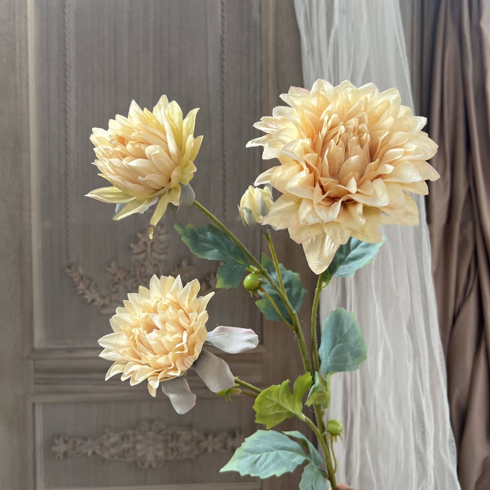 Sweet Home Deco – wholesale Artificial flowers – 28''T Faux Silk Dahlia Flower Spray, Spring/Summer Dahlias 2