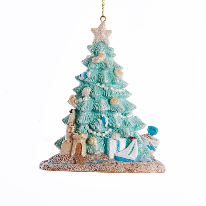 Kurt S. Adler, Inc. - Wholesale Ornament - 4"RESIN BEACH XMAS TREE ORNAMENT