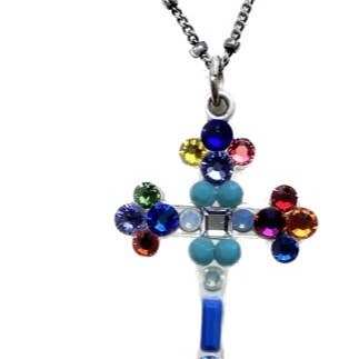 Blooming Crystal Colorful Cross for wholesale by Anne Koplik Designs, Inc.
