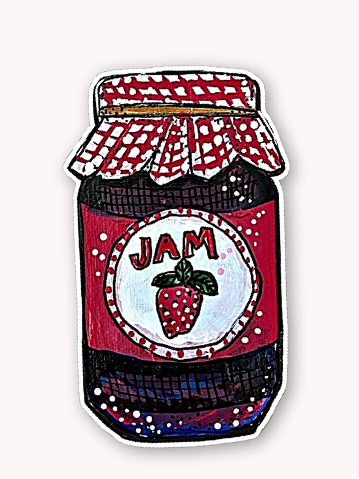 Strawberry Jam Sticker for wholesale by Heather Freitas
