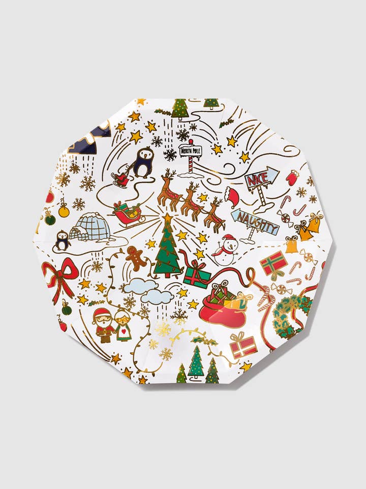 Große Nordpol-Platten (10 pro Packung) für den Großhandel von Coterie Party Supplies