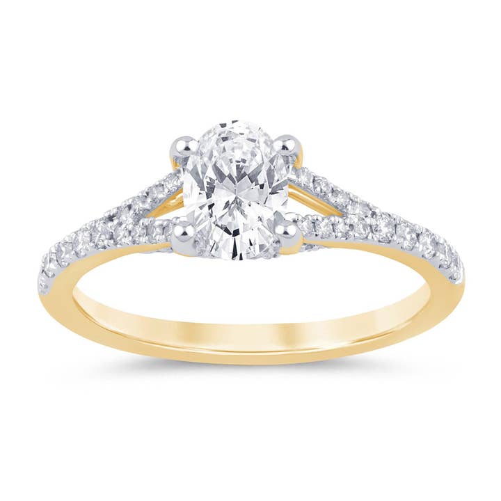 1,06 CTW Oval Vs Labodlad Diamantring i 14 Kt Guld för wholesale av White Rock