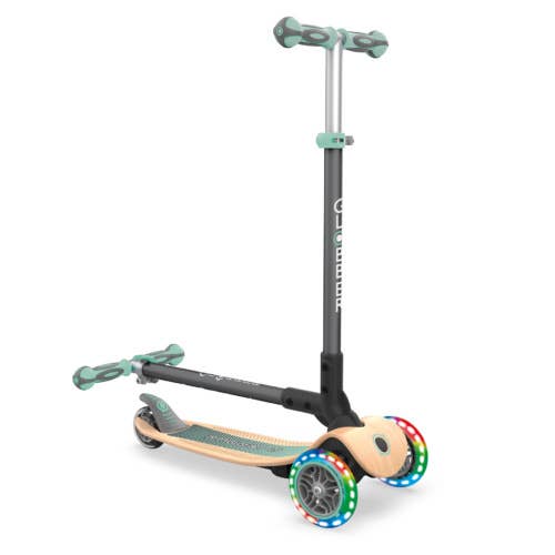 Globber - Wholesale Bike/Scooter - Kids - Primo Foldable Wood Lights  3-Wheel Wooden Foldable Scooter