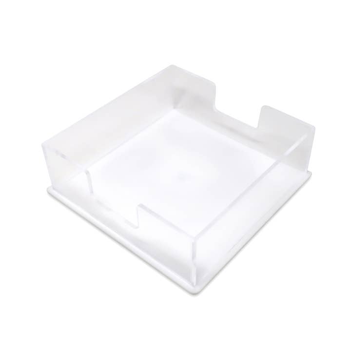VIVIENCE - Wholesale Napkin Holder - Acrylic Square Napkin Holder with White Base, 8"L