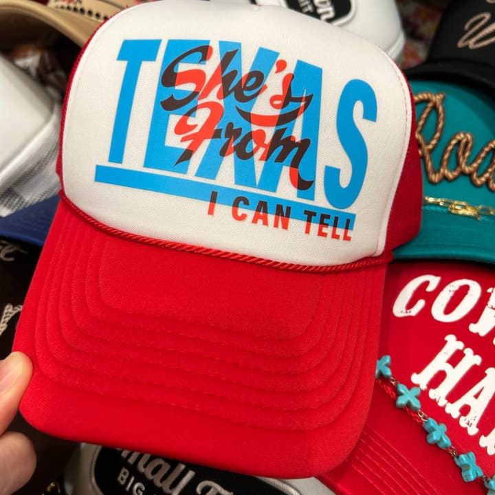 She's From Texas I Can Tell Trucker | Western Hats | Rodeo for wholesale by Vibes Hat Company