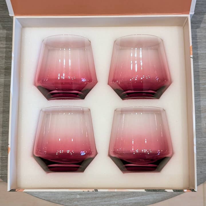 Byrdeen - Wholesale Wine Glass - Chrysanthemum Stemless Glass Set2