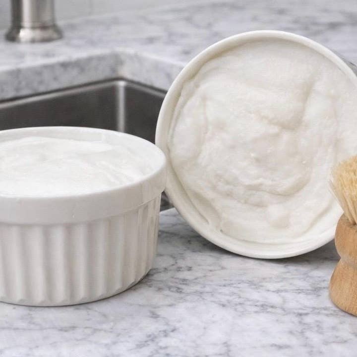 Natural Lemon Solid Dish Soap & Brush for wholesale by Daisy Chain Farm