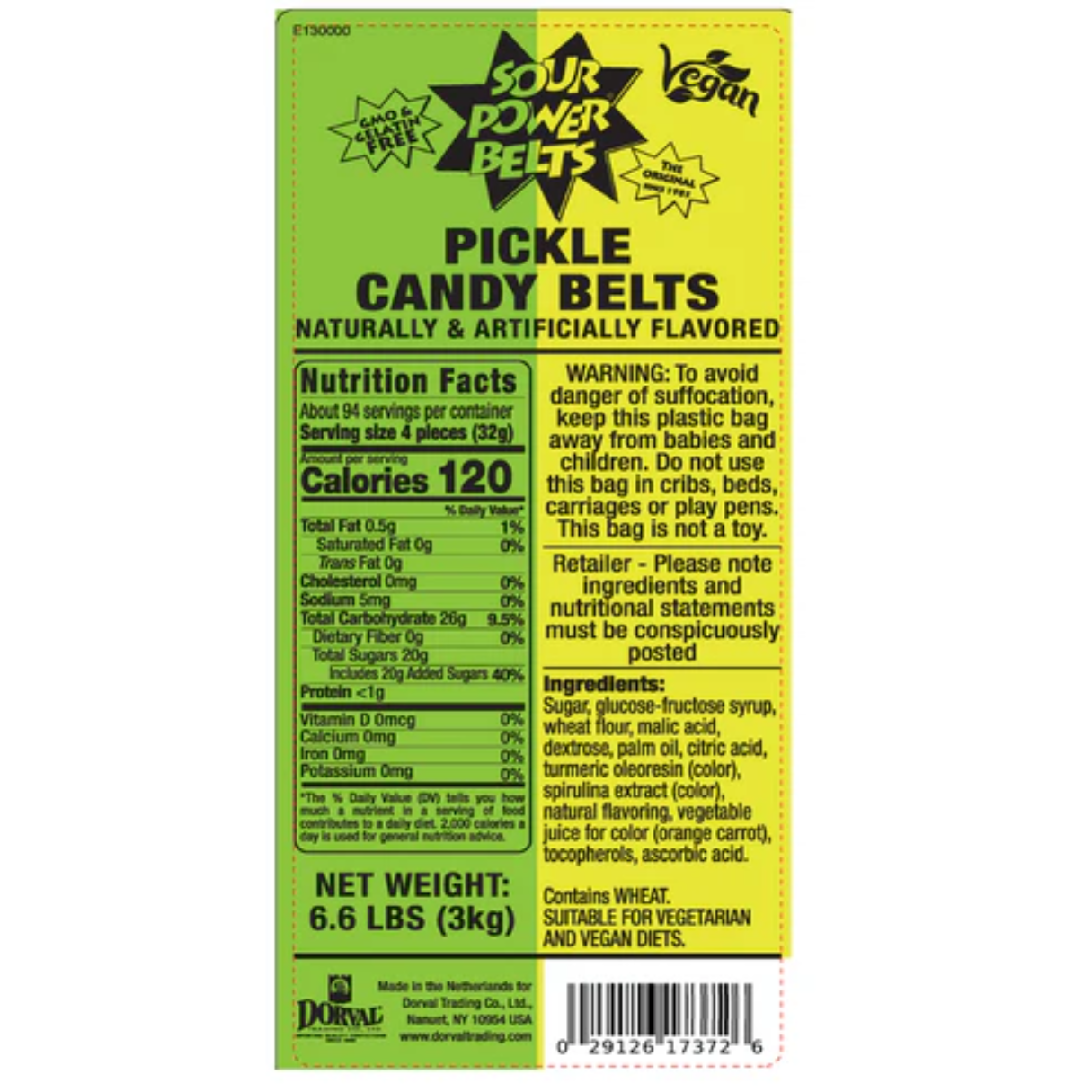 I Got Your Candy - Wholesale Gummy - Sour Pickle Power Belts - 6.6lb1