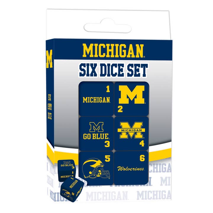Michigan Wolverines Dice Set - 19mm for wholesale by Masterpieces Puzzles