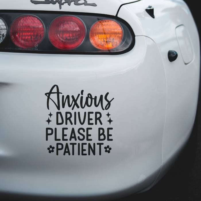 Stormy Vision - Wholesale Sticker - Anxious Driver Please Be Patient Decal | Car Window Decal