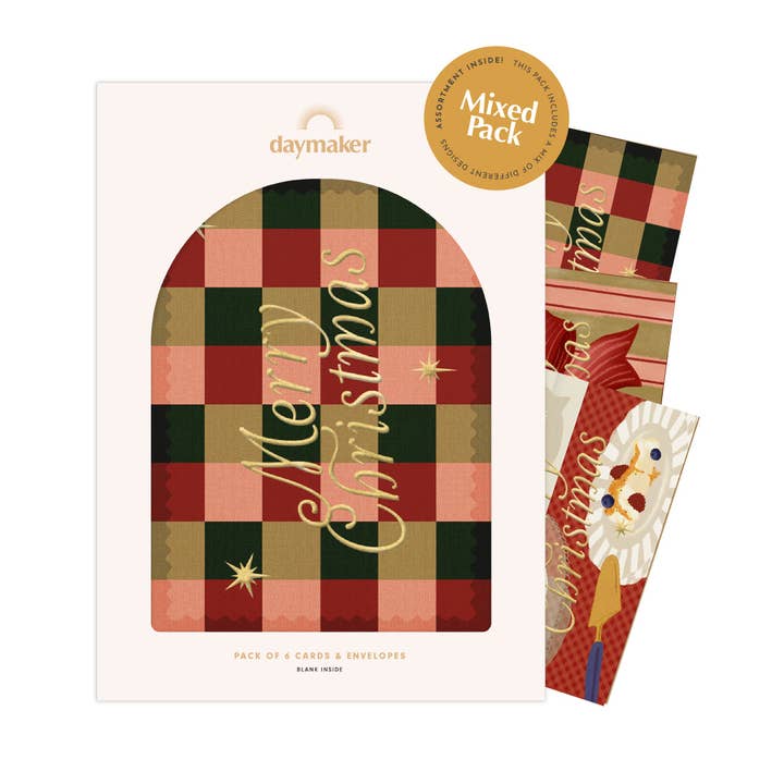 Kortset "God Jul" (6-pack) med guldfolie för wholesale av Daymaker Stationery