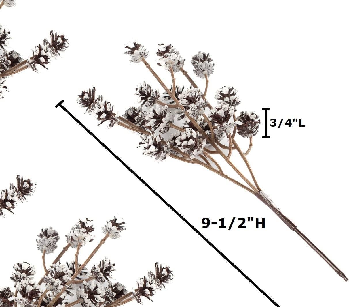 Factory Direct Craft - Wholesale Christmas Decoration - 9-1/2" Mini Snowy Pinecone Stem3